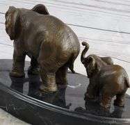 Mother and Child African Elephant Bronze Sculpture