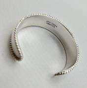 925 Sterling Silver Vintage Wide Polished Cuff Bracelet