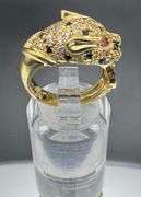 18K Yellow Gold Designer Panther Ring