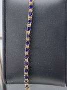 Certified 14k Gold Sapphire Bracelet with Diamond Accents