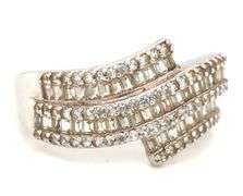 925 Sterling silver cubic zirconia crossover ring