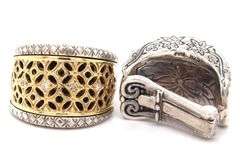 Konstantino diamond Filigree clip on earrings