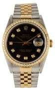 Rolex Datejust 16233, 36MM, Aftermarket Diamond Dial and Bezel Two Tone Watch