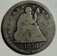 Scarce 1858 S Seated Quarter