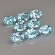 Glittering set of 8 full fire sky blue Topaz! 12.36 carats!