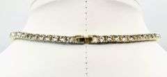 Sparkling Yellow Gold Plated 36 Ctw CZ Tennis Necklace