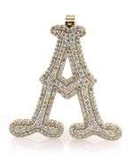 10kt Yellow gold 1.45ctw diamond Initial A pendant