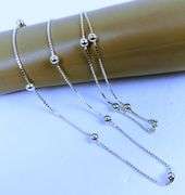 Italian Long Sterling Bead Necklace