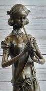 Female Flute Player Bronze Sculpture