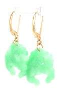 14kt Yellow gold Green Jade dangle earrings