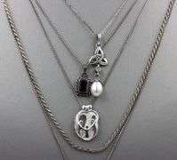 Group lot of Vintage 925 sterling silver necklaces