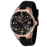 Invicta Angel Black Dial Rose Gold-Tone Stainless Steel Unisex Watch