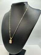 14 Kt Gold Plate 3.5 Ct Gorgeous Radiant Cut Simulated Diamond Pendant Necklace