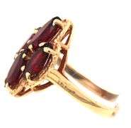 Tasteful 14k YG Marquie Garnet Cluster Ring