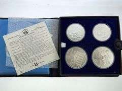 1976 Canadian Olympics Sterling Silver 4 Coin Set