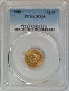 Gorgeous Gem BU 1900 $2.50 Liberty Gold Piece. PCGS MS65
