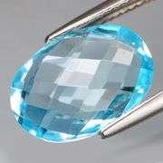 Double checker cut! 7.36ct Swiss blue Topaz!