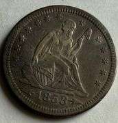 Near Unc 1853 Arrows & Rays Seated Quarter