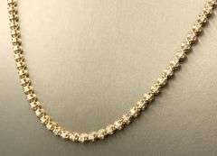 10kt Yellow gold 3.85ctw diamond tennis necklace
