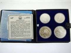 1976 Canadian Olympics Sterling Silver 4 Coin Set