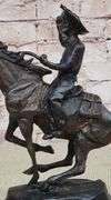 Cowboy on Horse Western Old West Bronze Sculpture