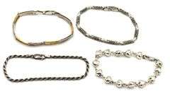 Group lot of Vintage 925 sterling silver 4 bracelets