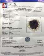 Glittering Huge 34.17CTS Round Cabochon-Cut Ruby & 1.41CTW Round Faceted Colorless Sapphire Ring in 