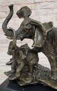 Elephant with Baby Wildlife Bronze Sculpture