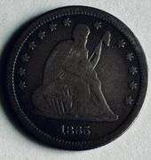 Tough 1865 Seated Quarter