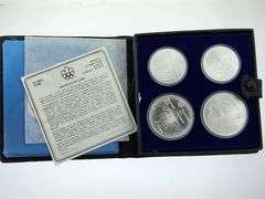1976 Canadian Olympics Sterling Silver 4 Coin Set