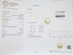 4.59CTW Emerald Cut Halo Diamond Ring in Yellow Gold