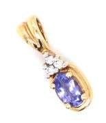 Feminine 14K YG Tanzanite & Diamond Earrings and Pendant