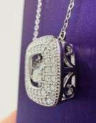 925 Sterling Silver Dancing Moissanite Pendant Necklace – Round Center Moissanite w/ Pave Moissanite