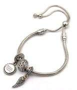 Pandora snake chain slider bracelet with 3 charms