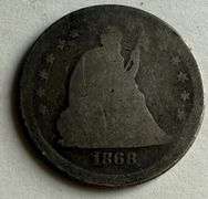 1868 S Seated Quarter