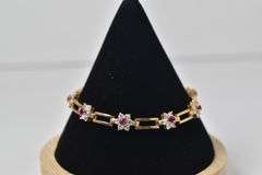 Vermeil Sterling Silver CZ Gemstone Bracelet