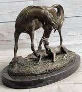 Horse and Colt Bronze Sculpture