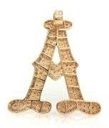 10kt Yellow gold 1.45ctw diamond Initial A pendant