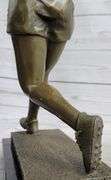Hot Cast Rugged Rugby Player Bronze Sculpture Marble Base Statue Figure