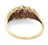 Estate 10K YG Dome Ring with Channel Set Diamonds
