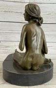 Nude Woman Dancer Bronze Statue
