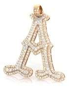 10kt Yellow gold 1.45ctw diamond Initial A pendant