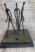 Three Walking Man Bronze Sculpture