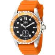 Invicta Pro Diver Quartz Black Dial Men's Watch – Stainless Steel Case, Orange Silicone Strap