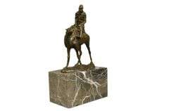 Arab Man Riding Camel Bronze Sculpture