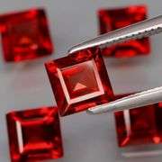 This is premium natural color! 4.34ct cherry red Garnet set!