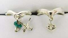2 Sterling Silver Pinkie Charm Rings