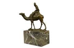 Arab Man Riding Camel Bronze Sculpture