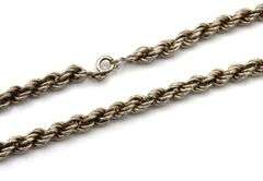 Heavy Vintage 925 sterling silver rope chain necklace