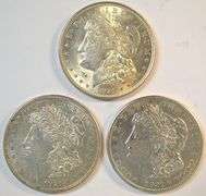Lustrous 1921 P-D-S Morgan Silver Dollars